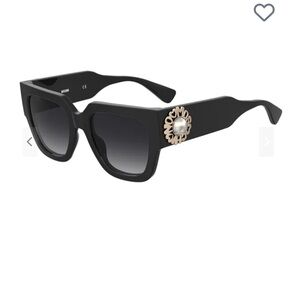 Moschino Black Sunglasses with Gold Floral Detail New Without Tags